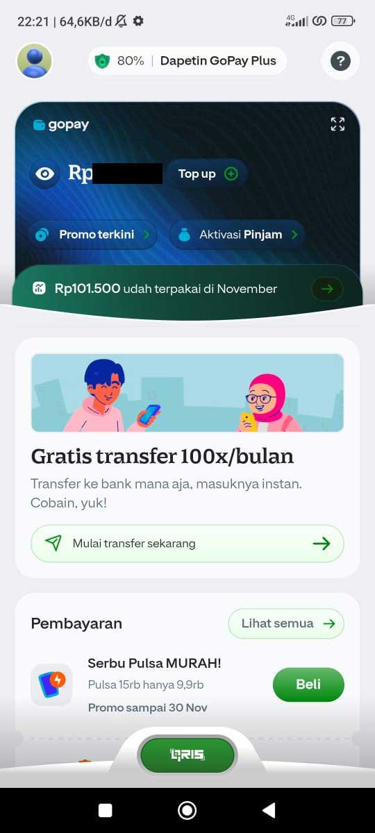 promo gopay gratis transfer