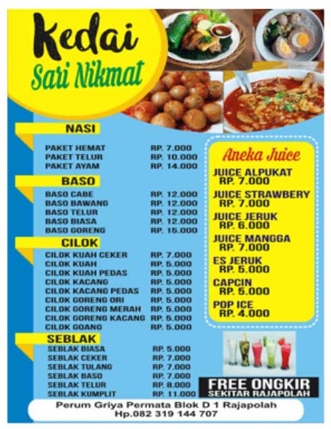 contoh Banner Menu Makanan