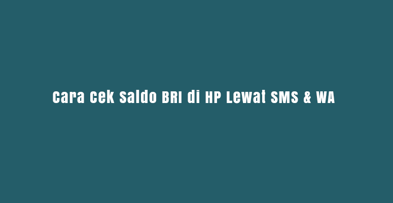cek saldo bri